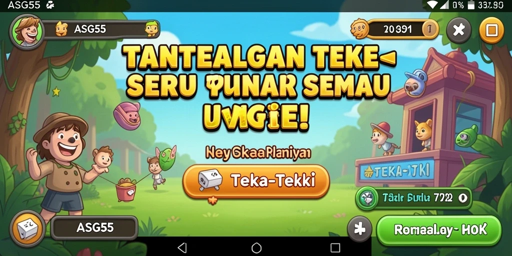 Tampilan antarmuka ASG55 dengan berbagai teka-teki yang menantang.