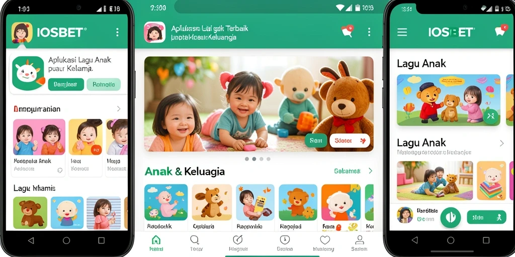 Screenshot antarmuka aplikasi IOSBET untuk lagu anak.