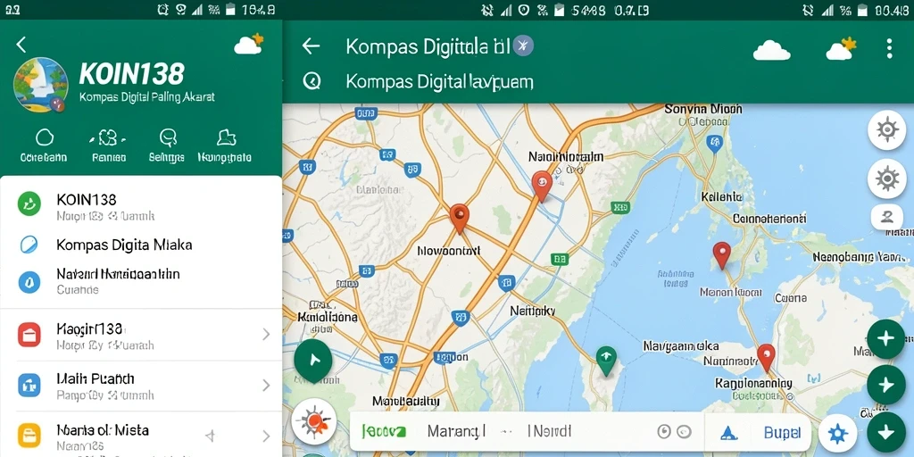 Antarmuka KOIN138 dengan fitur kompas digital yang menawan.