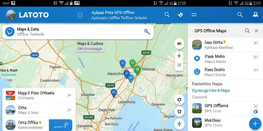 Antarmuka pengguna LATOTO yang intuitif untuk GPS Offline Maps.