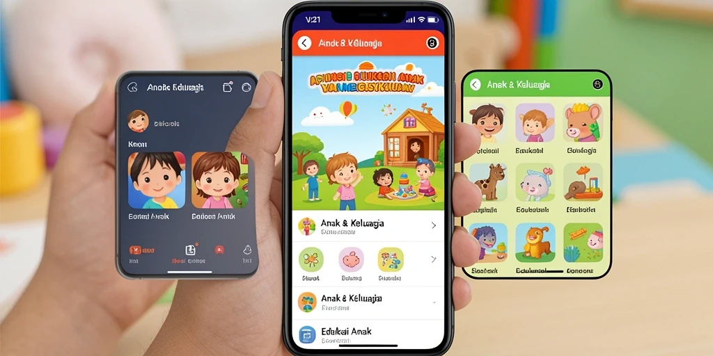 Antarmuka edukatif yang menarik untuk anak-anak di V21.