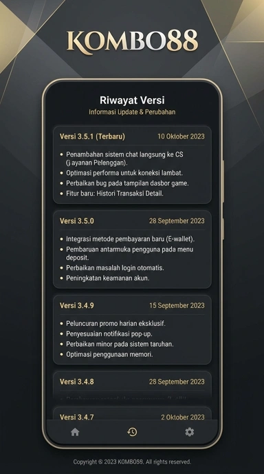 Riwayat Versi Kombo88 untuk Pengguna Android